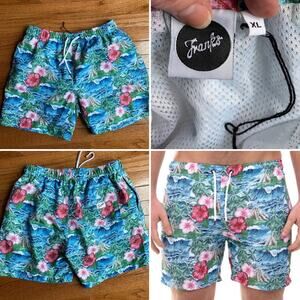 FRANKS Mens $89 Volcano Oahu Swim Shorts Trunk Suit XL NWOT